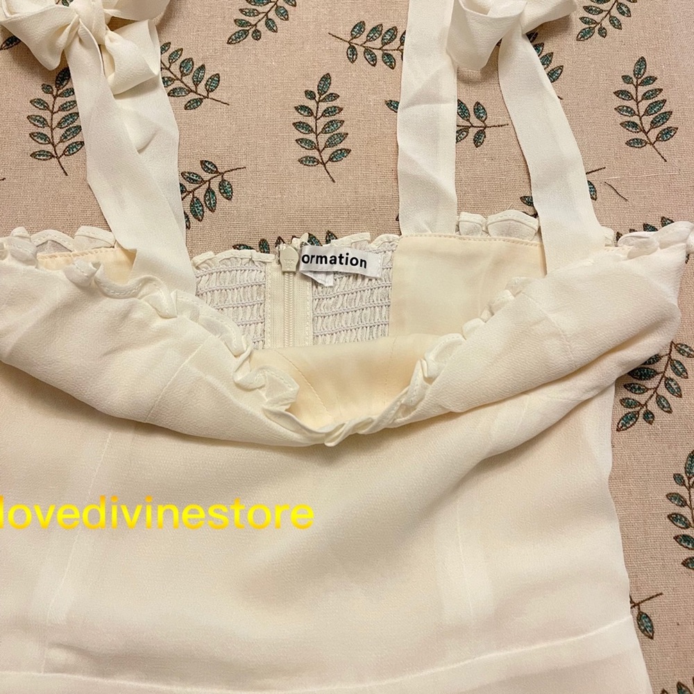 Reformation Christine Dress Ivory - Picture 8 of 9
